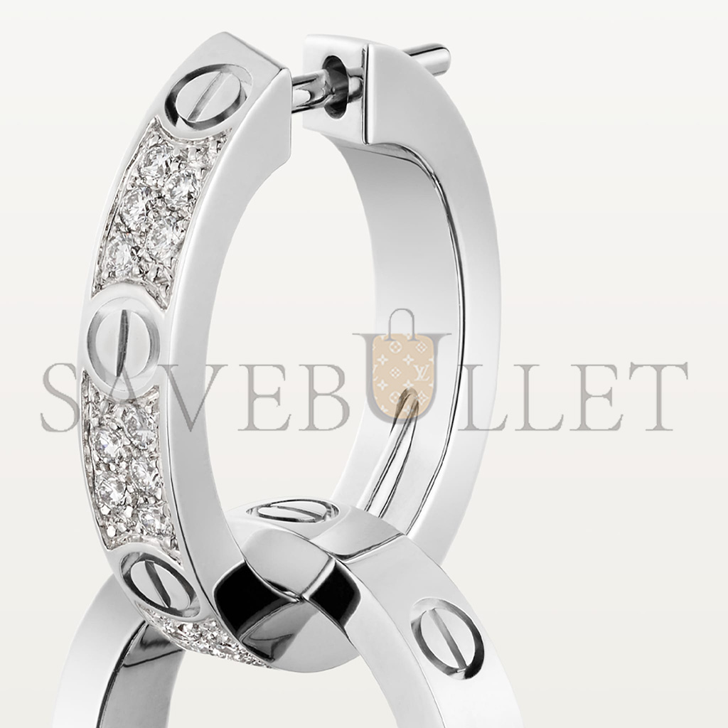 Ca*t*er love white gold earrings, transformable, semi-paved n8515242